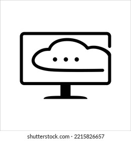cloud computer concept design. internet server icon, sign and symbol