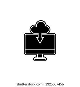 cloud, computer icon. Simple outline vector of Web Design Development  set icons for UI and UX, website or mobile application on white background