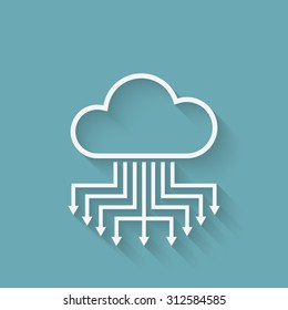 cloud computer server. concept symbol.. vector illustration - eps 10