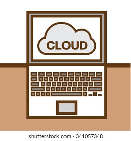 Cloud Computer Vector Concept