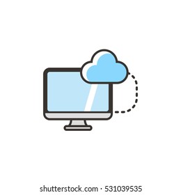 Cloud Computer Vector Logo Design Element