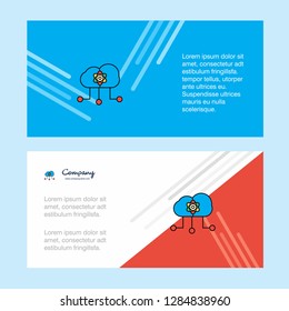 Cloud computing  abstract corporate business banner template, horizontal advertising business banner.