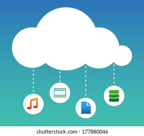 Cloud Computing abstract vector illustration in flat design