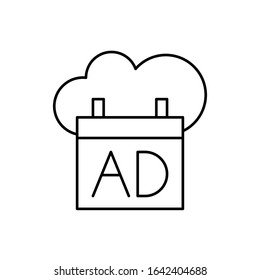 Cloud computing, advertisement, SEO icon. Simple line, outline vector elements of commerce icons for ui and ux, website or mobile application