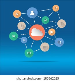 Cloud Computing and Applications concept. Vector illustration in EPS10.