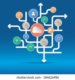 Cloud Computing and Applications concept. Vector illustration in EPS10. Included high resolution jpg file.