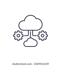 cloud computing architecture line icon, vector
