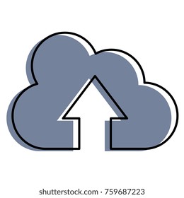 cloud computing with arrow up