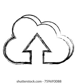 cloud computing with arrow up