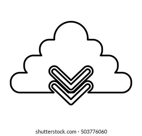 cloud computing with arrow download vector illustration design