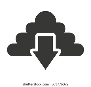 cloud computing with arrow download vector illustration design