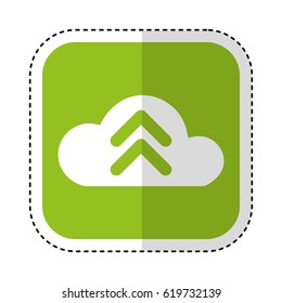 cloud computing with arrow upload isolated icon