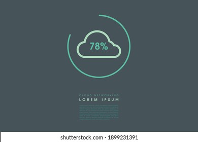 Cloud computing background. Cloud storage, Social network. Mobile app, interface design. UI Design, web cover banner. Vector Illustration.