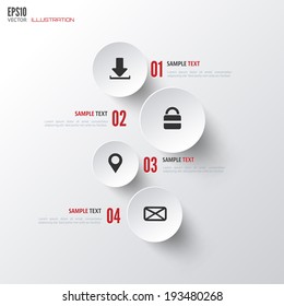 Cloud computing background with web icons. Social network. Mobile app. Infographic elements.