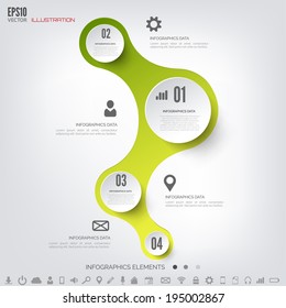 Cloud computing background with web icons. Social network. Mobile app. Infographic elements.