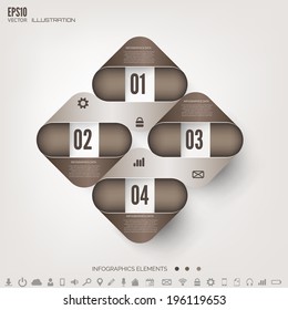 Cloud computing background with web icons. Social network. Mobile app. Infographic elements.