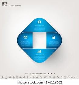 Cloud computing background with web icons. Social network. Mobile app. Infographic elements.