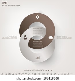 Cloud computing background with web icons. Social network. Mobile app. Infographic elements.