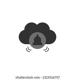 cloud, computing, bells . Element of web development. Vector icon. Development icon