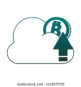 Cloud computing and bitcoin in blue lines