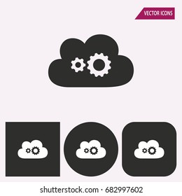 Cloud computing - black and white vector icons for graphic and web design.