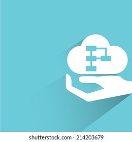 cloud computing, blue background