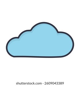 Cloud computing blue color isolated icon vector illustration