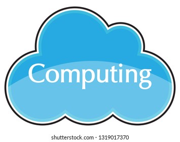 A cloud computing blue icon isolated on a white background