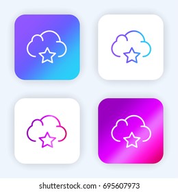 Cloud computing bright purple and blue gradient app icon