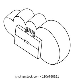 cloud computing business briefcase isometric