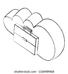 cloud computing business briefcase isometric