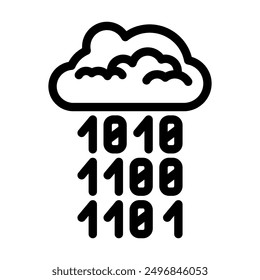 cloud computing business process line icon vector. cloud computing business process sign. isolated contour symbol black illustration