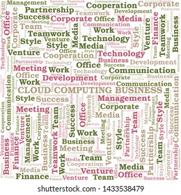 Cloud Computing Business word cloud. Collage made with text only.