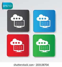Cloud computing buttons,vector