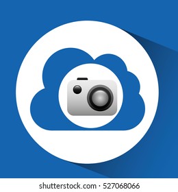 cloud computing camera photographic vector illustration eps 10