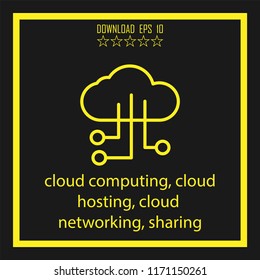 cloud computing, cliud hosting  vector icon