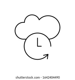 Cloud computing, clock, SEO icon. Simple line, outline vector elements of commerce icons for ui and ux, website or mobile application