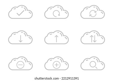 Computación en la nube. Nubes relacionadas con una red de computadoras.