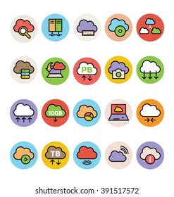 Cloud Computing Colored Vector Icons 3