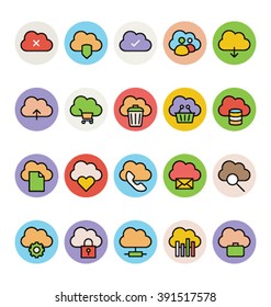 Cloud Computing Colored Vector Icons 1