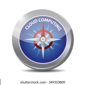 cloud computing compass sign illustration design graphic