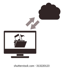 Cloud Computing with a computer design, vector illustration eps 10