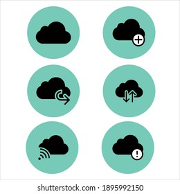 Cloud Computing  Computer cloud and Cloud Hosting related line icons. Cloud storage and Network Vector icon 