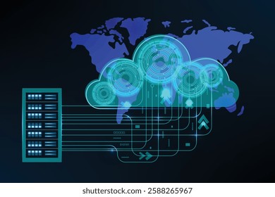 Cloud computing concept. Abstract cloud connection technology background
