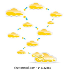 Cloud Computing concept background with a lot of icons. vector illustration.
