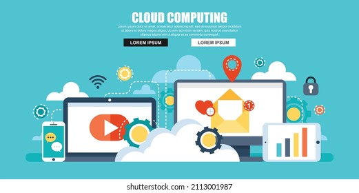 Cloud computing concept. Communication network.
