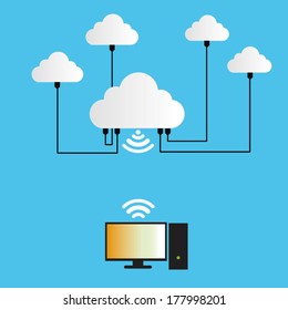 Cloud Computing Concept connect to computer