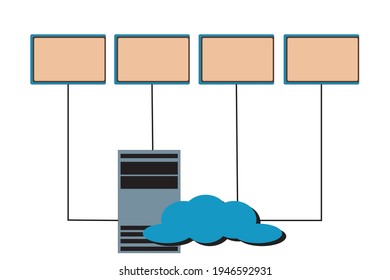 cloud computing concept and copy space for text