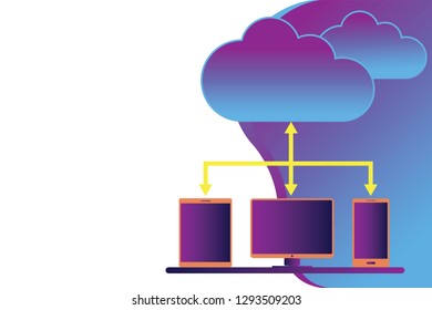 Cloud computing concept design.