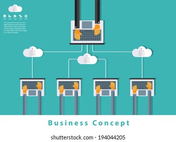 Cloud computing concept design.